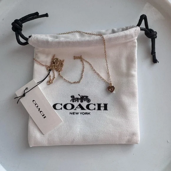 COACH-Necklace with Heart-Shaped Pendant - Picture 2 of 6